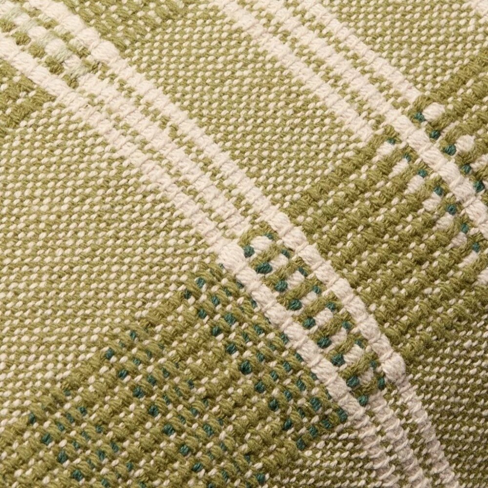 Hearth & Hand Green & Tan Striped Design 18" Square Accent Throw Toss Pillow - Picture 2 of 7